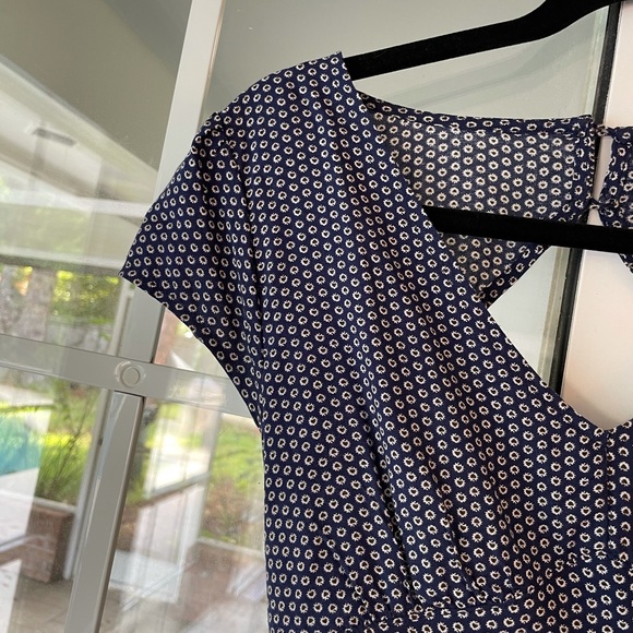 Fun 2 fun blue patterned cutout open back romper with tie - Picture 5 of 13